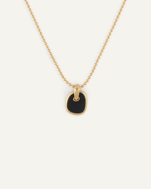 irregular signet necklace in gold