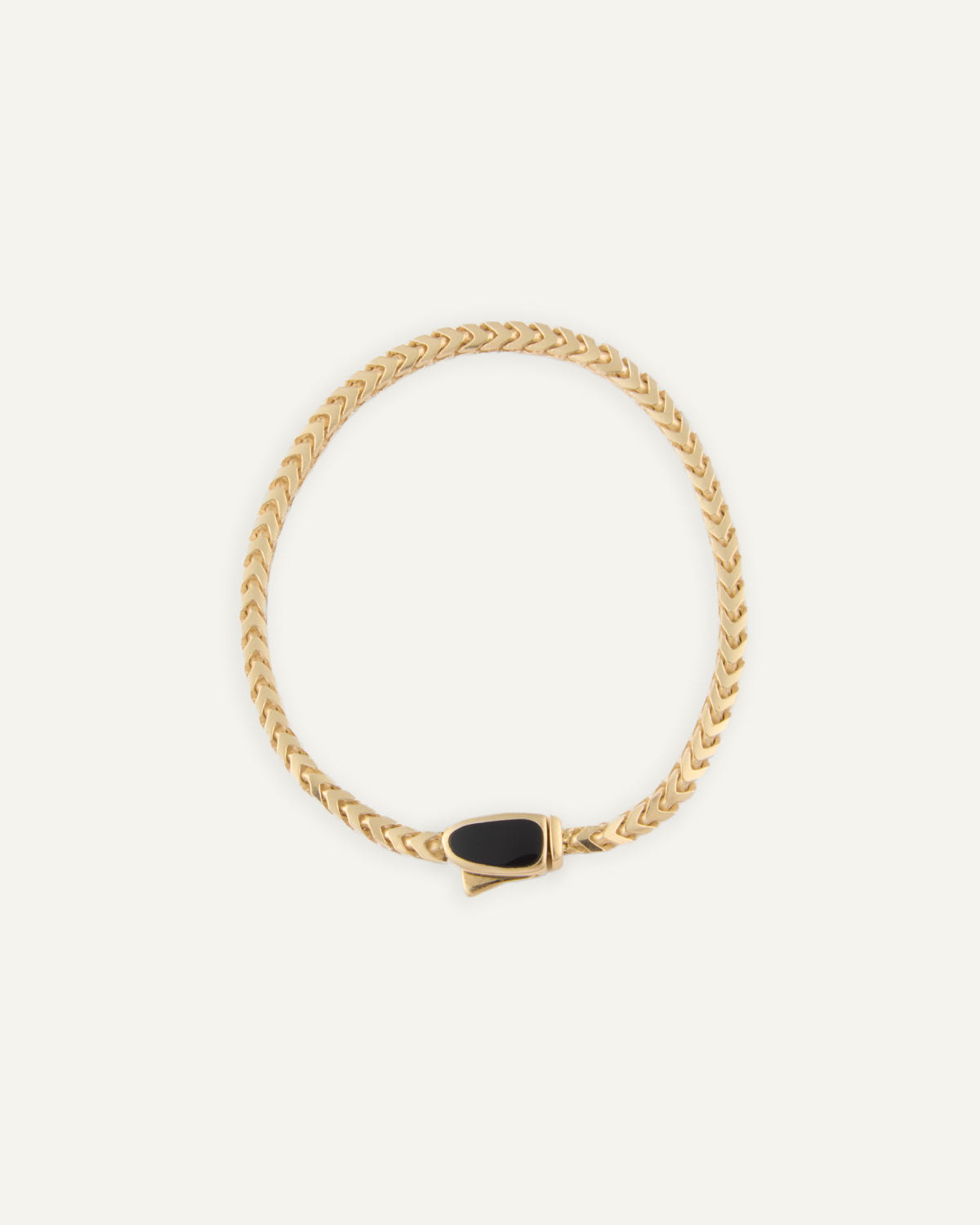 irregular signet bracelet in gold