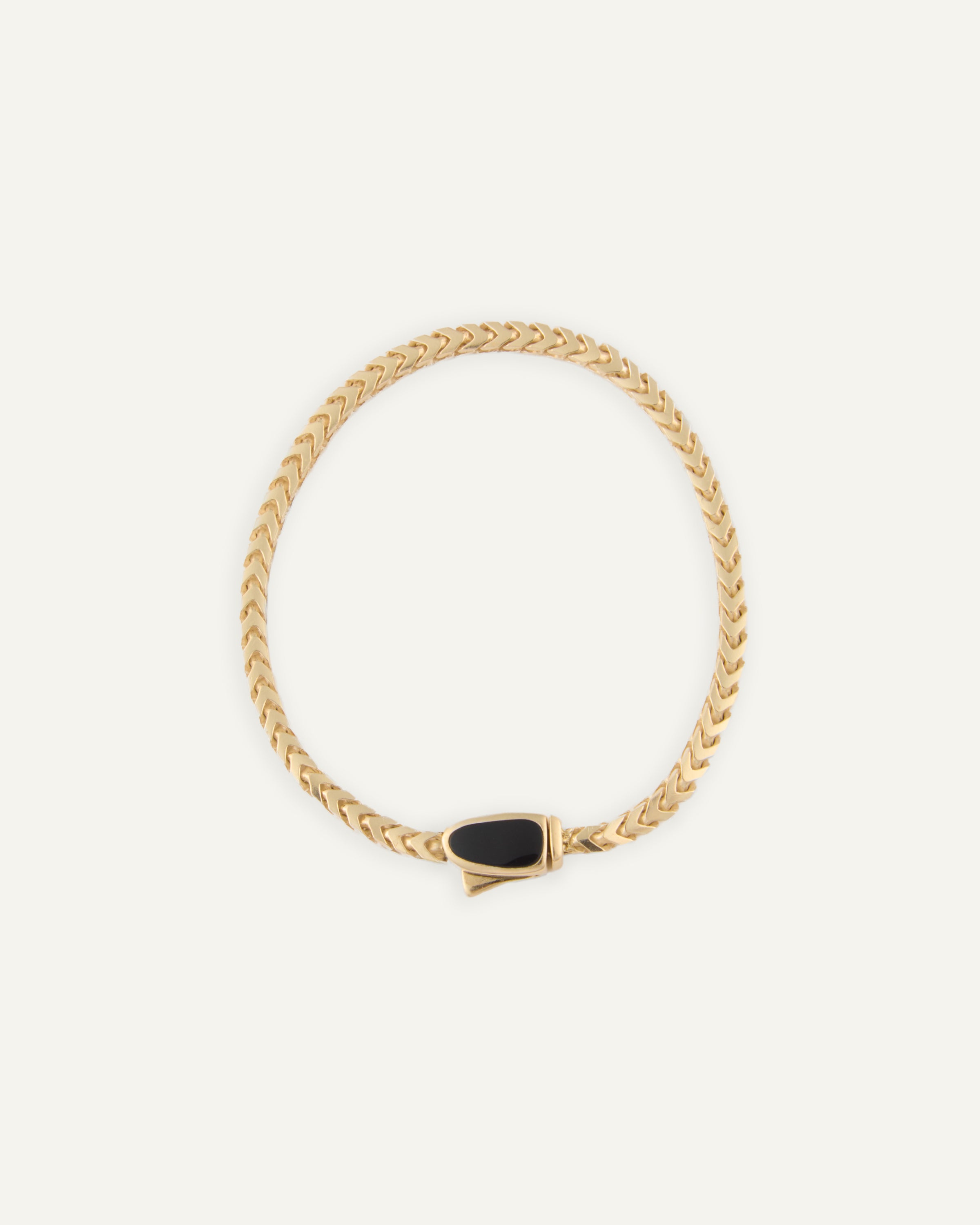 irregular signet bracelet in gold
