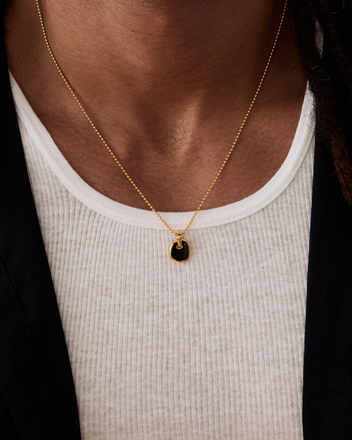 irregular signet necklace in gold – Hernan Herdez