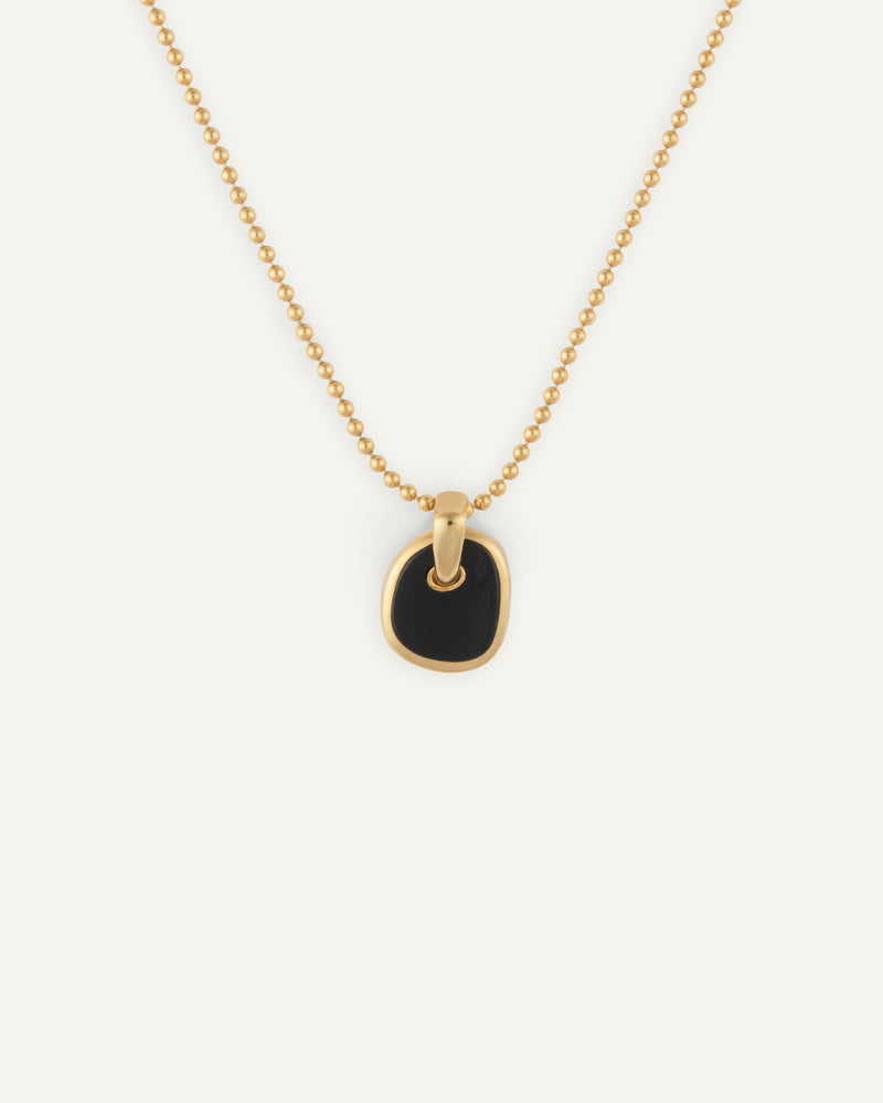 irregular signet necklace in gold