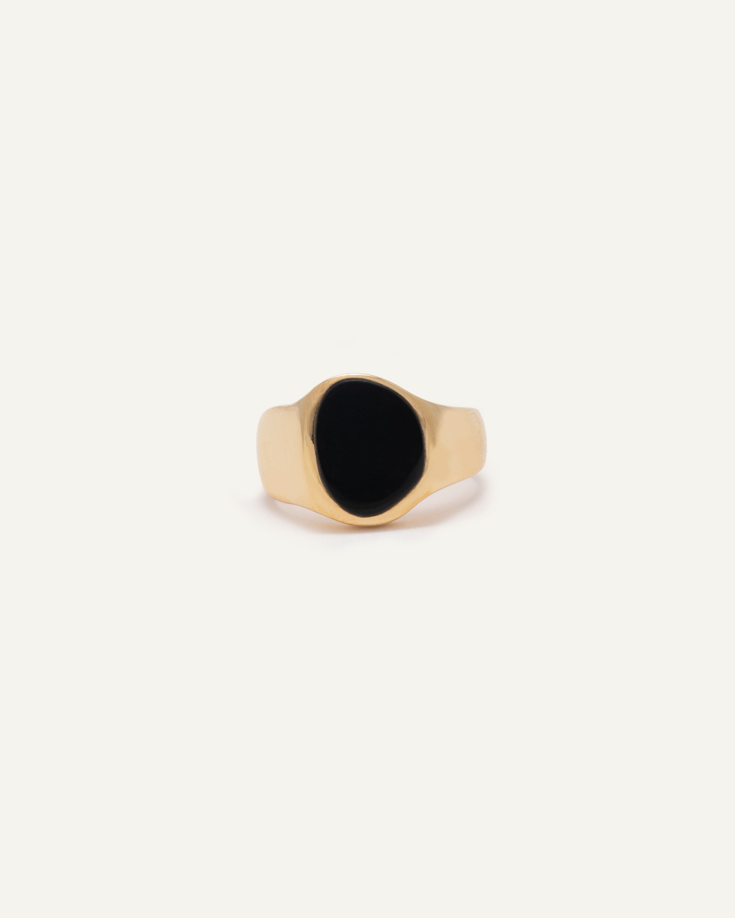 irregular signet ring in gold